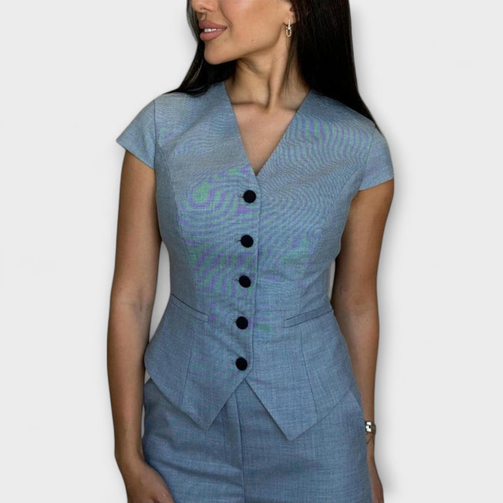 Ivy - Stylish V-Neck Top and Trouser Set