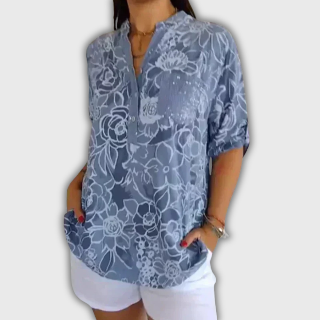 Clarinda – Printed Shirt with Buttons