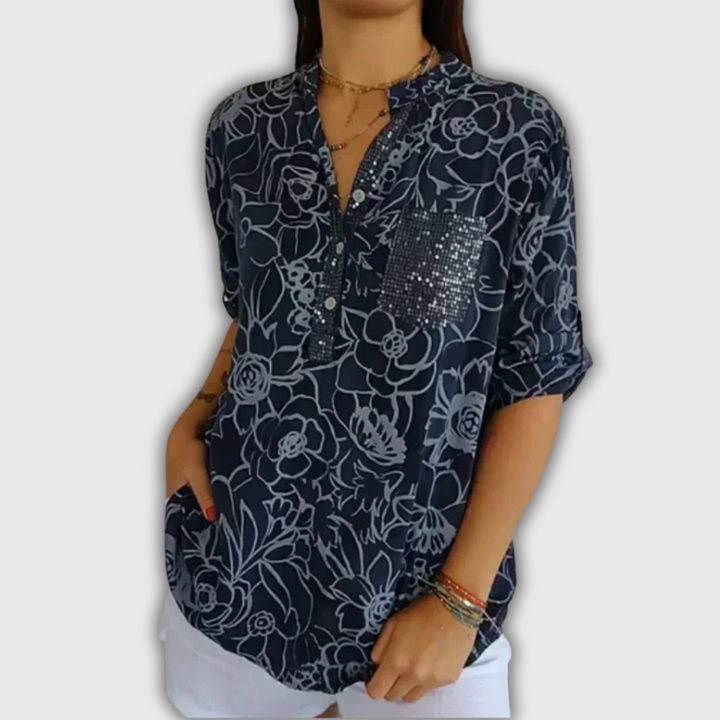 Clarinda – Printed Shirt with Buttons